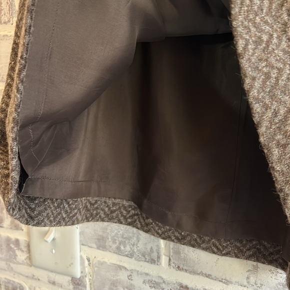 J Crew Women Skirt 0 Brown Herringbone Mini Wool Blend Pockets Stretch Old Money - Picture 6 of 9